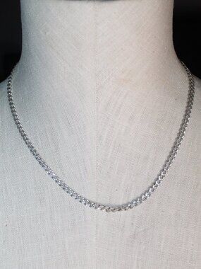 Italian 925 Sterling Silver Curb Link 20" Necklace